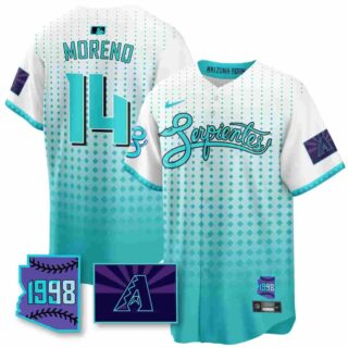 Men's Arizona Diamondbacks Purple for Second 'Serpientes' City Connect Jersey All Stitched Gabriel Moreno #14