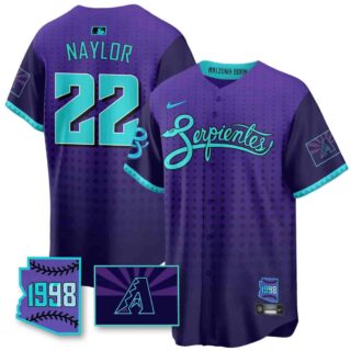 Men's Arizona Diamondbacks Purple for Second 'Serpientes' City Connect Jersey All Stitched Josh Naylor #22