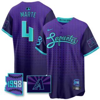 Men's Arizona Diamondbacks Purple for Second 'Serpientes' City Connect Jersey All Stitched Ketel Marte #4