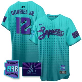 Men's Arizona Diamondbacks Purple for Second 'Serpientes' City Connect Jersey All Stitched Lourdes Gurriel Jr. #12