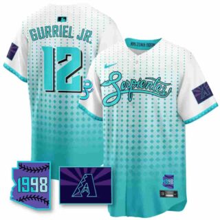 Men's Arizona Diamondbacks Purple for Second 'Serpientes' City Connect Jersey All Stitched Lourdes Gurriel Jr. #12