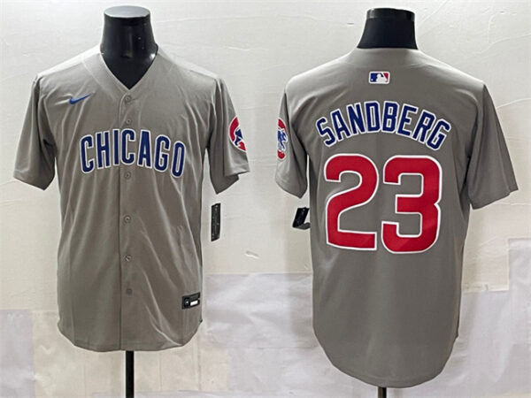 Men's Chicago Cubs #23 Ryne Sandberg Grey Limited Stitched Baseball Jersey