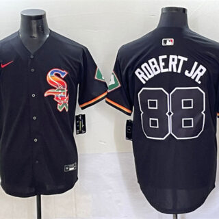 Men's Chicago White Sox #88 Luis Robert Jr. Black Mexico Limited Stitched Baseball Jersey