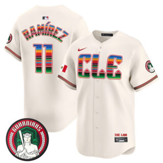 Men's Cleveland Guardians #11 Jose Ramirez Cream Mexico Vapor Premier Limited Stitched Baseball Jersey