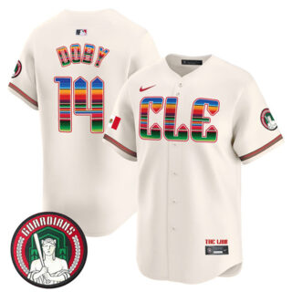 Men's Cleveland Guardians #14 Larry Doby Cream Mexico Vapor Premier Limited Stitched Baseball Jersey