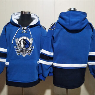 Men's Dallas Mavericks Blank Blue Navy Ageless Must-Have Lace-Up Pullover Hoodie