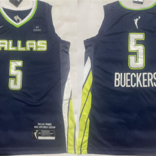 Men's Dallas Wings #5 Paige Bueckers Navy Stitched Basketball Jersey