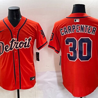Men's Detroit Tigers #30 Kerry Carpenter Orange With Patch Vapor Premier Limited Stitched Baseball Jersey