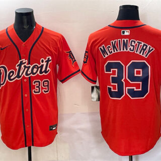 Men's Detroit Tigers #39 Zach McKinstry Orange With Patch Vapor Premier Limited Stitched Baseball Jersey