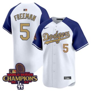 Men's Dodgers 2025 Gold Vapor Premier Limited Jersey All Stitched Alternate Freddie Freeman #5