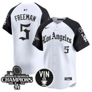 Men's Dodgers 2025 LA Gothic Style Vapor Premier Limited Jersey All Stitched Freddie Freeman #5