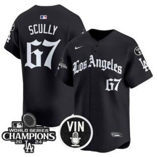 Men's Dodgers 2025 LA Gothic Style Vapor Premier Limited Jersey All Stitched Vin Scully
