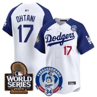 Men's Dodgers Fernando Valenzuela & 2024 World Series Patch Vapor Premier Limited Jersey V3 All Stitched Shohei Ohtani