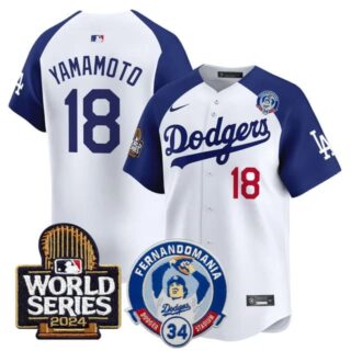 Men's Dodgers Fernando Valenzuela & 2024 World Series Patch Vapor Premier Limited Jersey V3 All Stitched Yamamoto