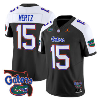 Men's Florida Gators #15 Graham Mertz Black Alternate 2024 F.U.S.E. Florida Patch Vapor Limited Stitched Football Jersey