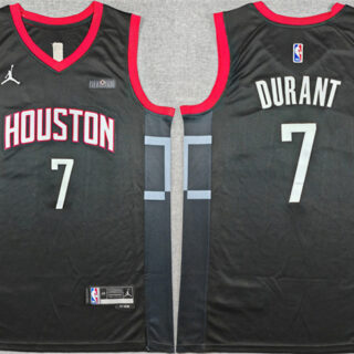 Men's Houston Rockets #7 Kevin Durant Black Statement Edition Stitched Jersey