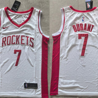 Men's Houston Rockets #7 Kevin Durant White 2025 Association Edition Stitched Jersey