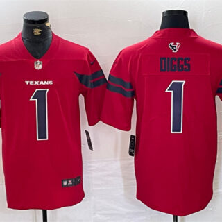 Men's Houston Texans #1 Stefon Diggs Red Vapor Untouchable Stitched Football Jersey