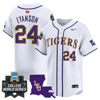 Men's LSU Tigers #24 Anthony Eyanson 2025 World Series Vapor Premier Limited Jersey All Stitched