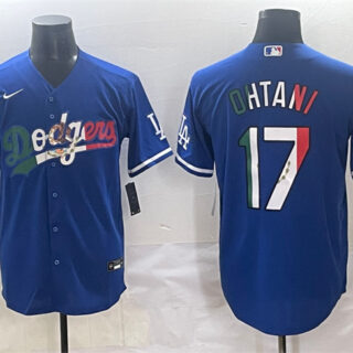 Men's Los Angeles Dodgers #17 Shohei Ohtani Blue Mexico Stitched Jersey