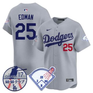 Men's Los Angeles Dodgers Vapor Limited Jersey Shohei Ohtani Patch All Stitched Tommy Edman #25