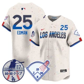 Men's Los Angeles Dodgers Vapor Limited Jersey Shohei Ohtani Patch All Stitched Tommy Edman #25