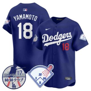 Men's Los Angeles Dodgers Vapor Limited Jersey Shohei Ohtani Patch All Stitched Yamamoto #18