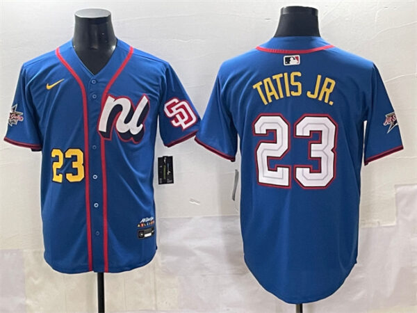Men's National League #23 Fernando Tatis Jr. Blue 2025 All-Star Edition Limited Stitched Baseball Jersey