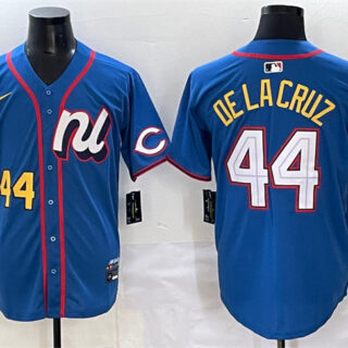 Men's National League #44 Elly De La Cruz Blue 2025 All-Star Edition Limited Stitched Baseball Jersey