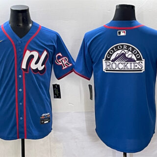 Men's National League Colorado Rockies Team Big Logo Blue 2025 All-Star Edition Limited Stitched Baseball Jersey