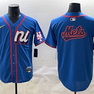Men's National League New York Mets Team Big Logo Blue 2025 All-Star Edition Limited Stitched Baseball Jersey