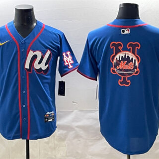Men's National League New York Mets Team Big Logo Blue 2025 All-Star Edition Limited Stitched Baseball Jersey