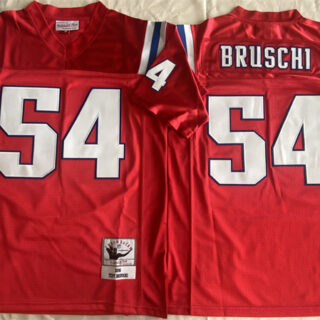 Men's New England Patriots #54 Tedy Bruschi Red Throwback Stitched Football Jersey