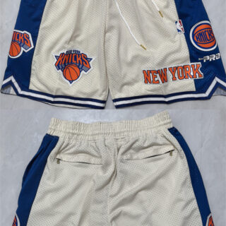 Men's New Yok Knicks White 2025 Shorts (Run Small)