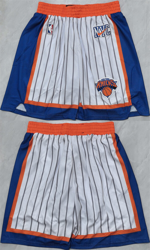 Men's New Yok Knicks White Shorts (Run Small)