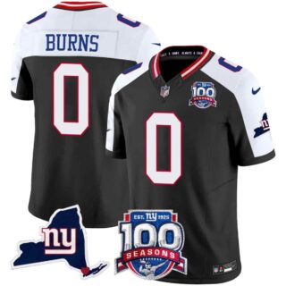 Men's New York Giants 100th Season & State Patch Vapor Limited Jersey All Stitched Brian Burns