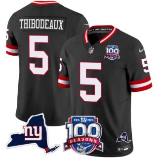 Men's New York Giants 100th Season & State Patch Vapor Limited Jersey All Stitched Kayvon Thibodeaux 5