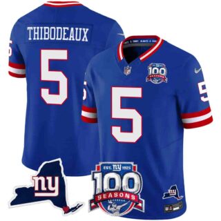 Men's New York Giants 100th Season & State Patch Vapor Limited Jersey All Stitched Kayvon Thibodeaux 5