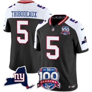 Men's New York Giants 100th Season & State Patch Vapor Limited Jersey All Stitched Kayvon Thibodeaux