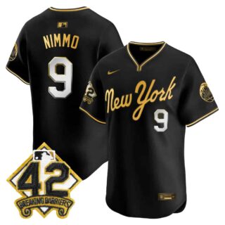 Men's New York Mets 2025 Jackie Robinson Patch Road Alternate Jersey All Stitched Brandon Nimmo -9