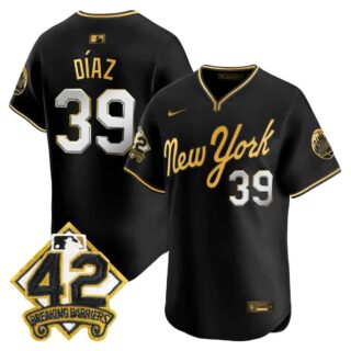 Men's New York Mets 2025 Jackie Robinson Patch Road Alternate Jersey All Stitched Edwin Diaz-39