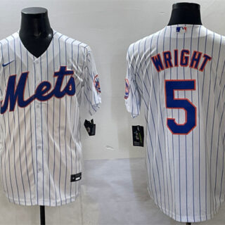 Men's New York Mets #5 David Wright White Stitched Baseball Jersey