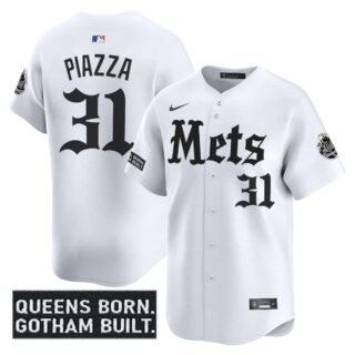 Men's New York Mets 'Gotham Gothic Edition' Vapor Premier Limited Jersey All Stitched Mike Piazza #31