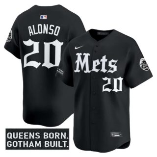 Men's New York Mets 'Gotham Gothic Edition' Vapor Premier Limited Jersey All Stitched Pete Alonso