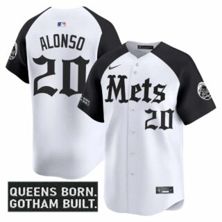 Men's New York Mets 'Gotham Gothic Edition' Vapor Premier Limited Jersey All Stitched Pete Alonso #20