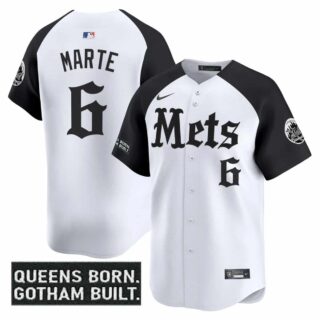 Men's New York Mets 'Gotham Gothic Edition' Vapor Premier Limited Jersey All Stitched Starling Marte #6