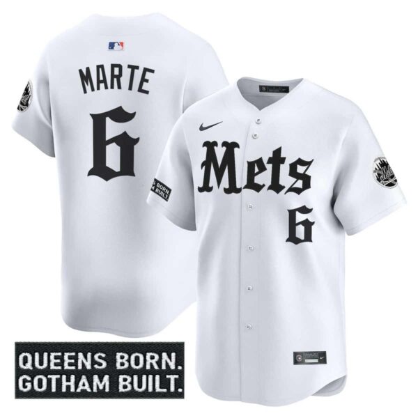 Men's New York Mets 'Gotham Gothic Edition' Vapor Premier Limited Jersey All Stitched Starling Marte6
