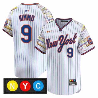 Men's New York Mets Subway Style Vapor Premier Limited Jersey Stitched Brandon Nimmo #9