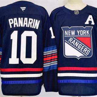 Men's New York Rangers #10 Artemi Panarin Navy 2024-25 Stitched Jersey