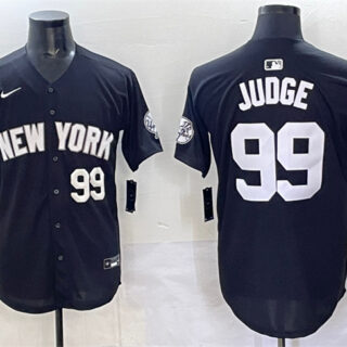 Men's New York Yankees #99 Aaron Judge Black Limited Stitched Baseball Jersey